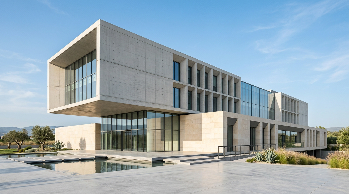 Çağdaş mimari yapı ve beton geometri